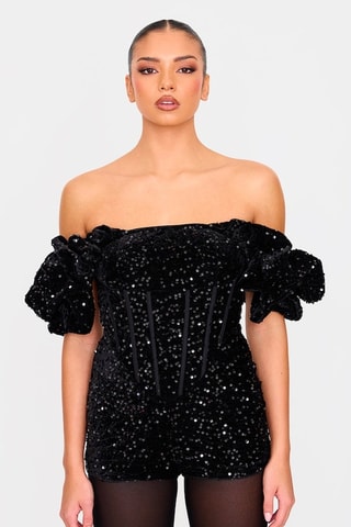 Tuta corta - Nero - Pretty Little Thing