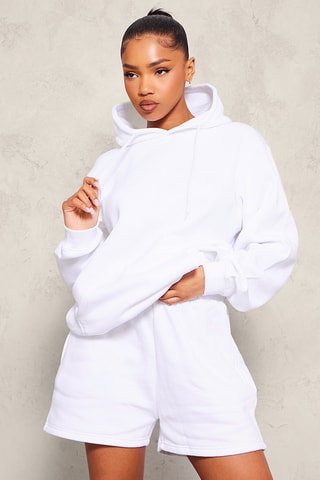 Felpa con cappuccio - Bianco