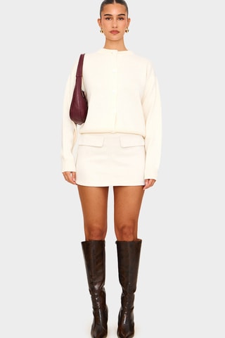 Cardigan e minigonna - Ecrù