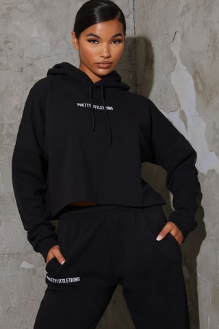 Felpa con cappuccio - Nero