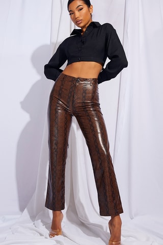 Pantaloni straight - Marrone