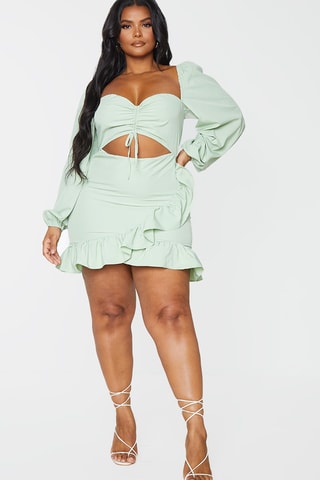 Abito con volant - Verde acqua