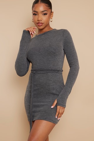 Abito a tubino - Grigio scuro melange