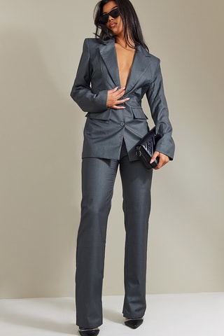 Pantaloni straight - Grigio scuro