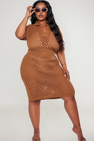 Abito midi - Marrone