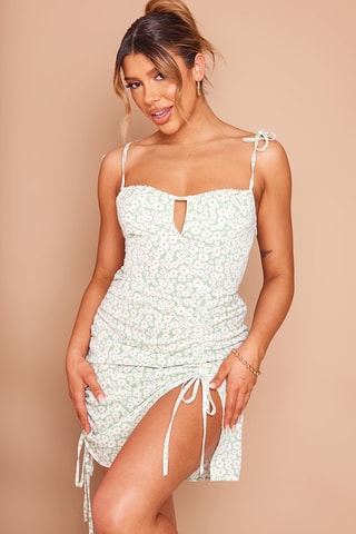 Abito taglio dritto - Verde e bianco