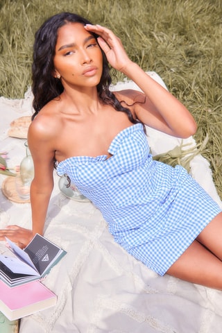 Abito bustier - Celeste