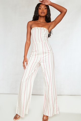 Tuta bustier - Ecrù e rosa