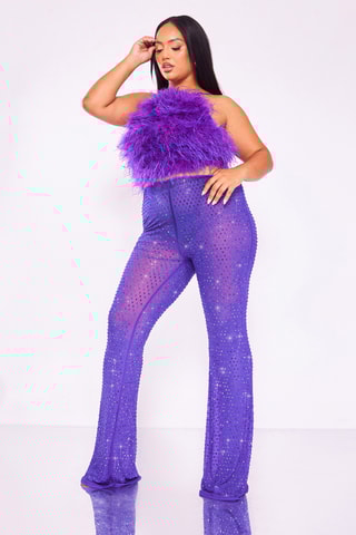 Pantaloni a vita alta - Viola