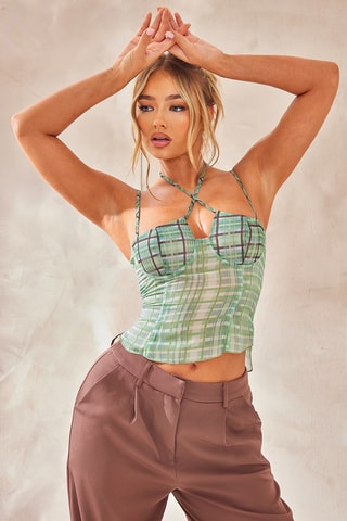 Top - Verde acqua e nero