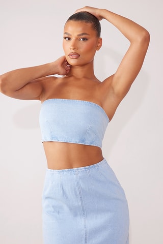 Crop top bustier in jeans - Celeste