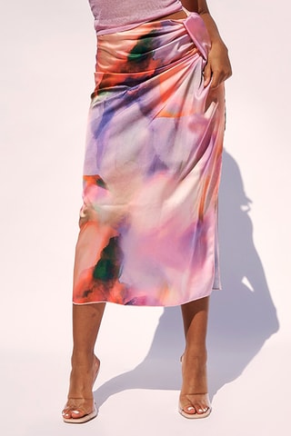 Gonna drappeggiata a vita alta - Rosa e viola