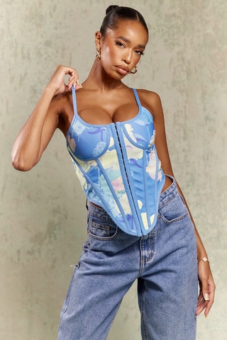 Top - Cobalto e rosa