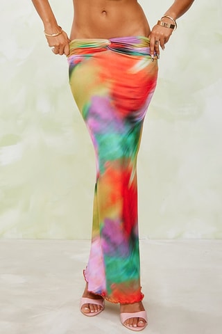 Gonna lunga - Rosso e verde chiaro