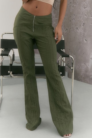 Pantaloni flare - Kaki