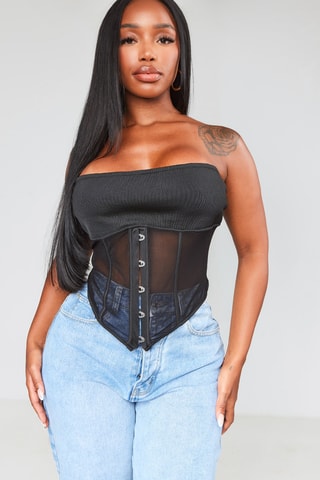 Top bustier - Nero