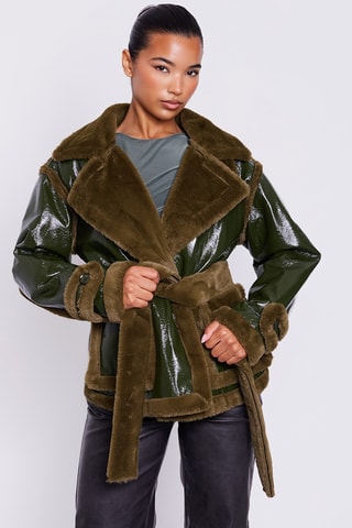 Giacca bimateriale - Verde