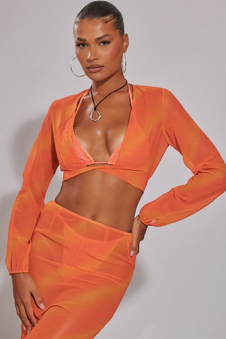 Crop top tie and dye - Arancione