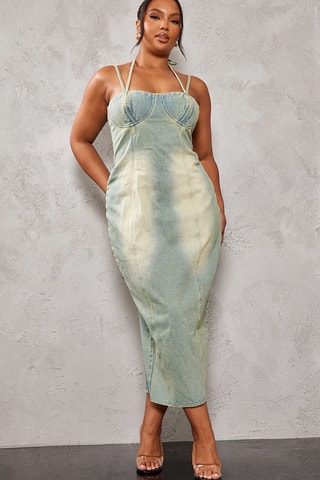 Abito midi in jeans - Indaco