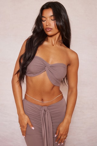 Crop top bustier - Marrone