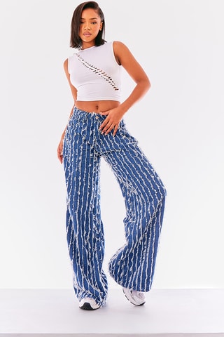 Jeans boyfriend a vita alta - Indaco