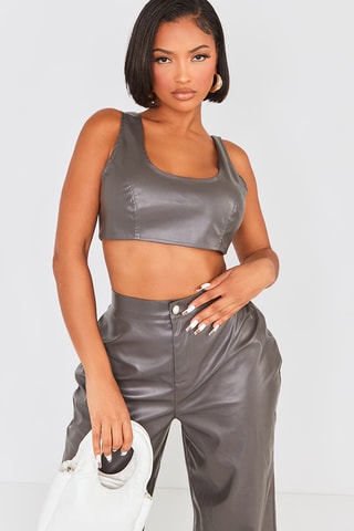 Crop top - Grigio