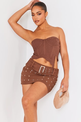 Crop top bustier - Marrone