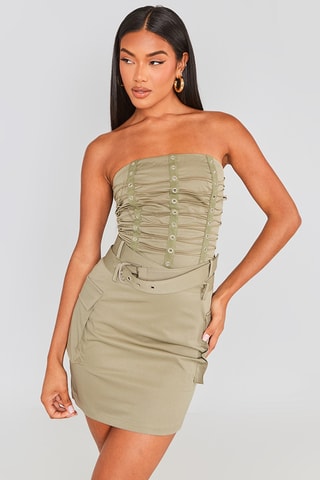 Abito bustier - Kaki