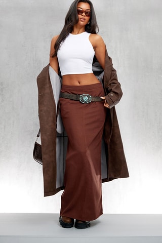 Gonna lunga a vita alta - Marrone