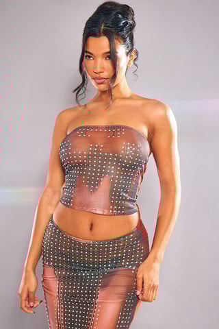 Top bustier - Marrone