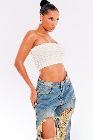 Crop top bustier - Ecrù