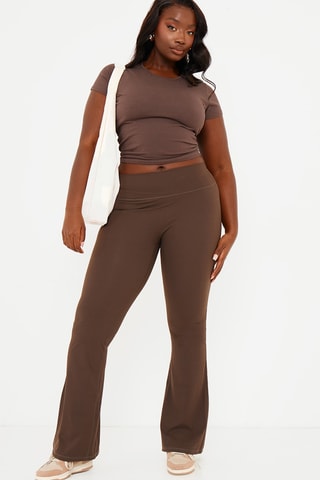 Pantaloni a vita alta - Marrone