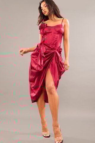 Abito midi - Lampone