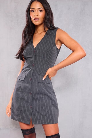 Vestido-camisa - Cinzento-escuro mesclado