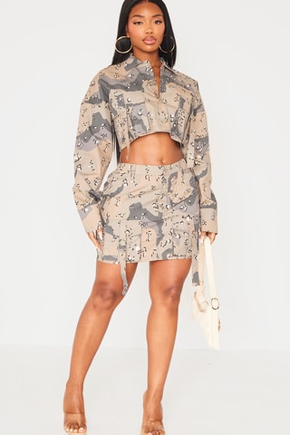 Minissaia de cintura alta - Azul-cobalto