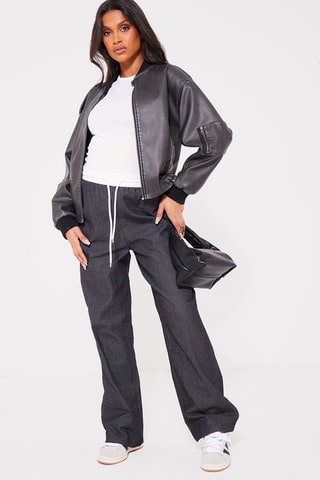 Pantaloni wide legs premaman - Antracite