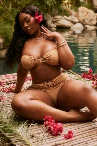 Slip bikini - Cammello