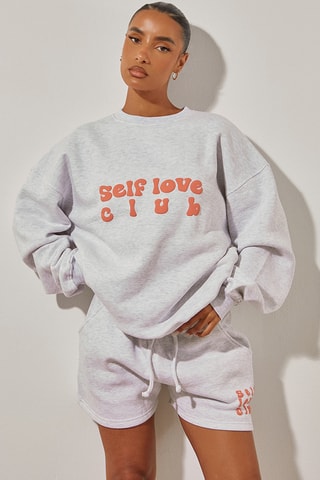 Felpa oversize - Grigio chiaro melange