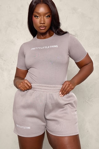 Shorts a vita alta - Grigio scuro