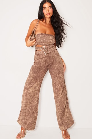 Tuta bustier - Marrone melange