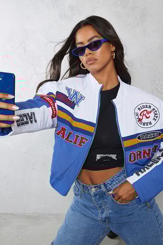 Casaco - Azul-elétrico e branco