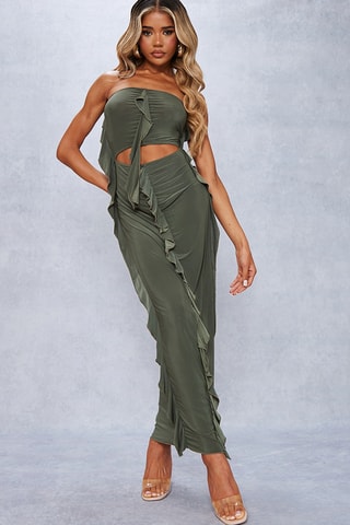 Abito bustier - Kaki