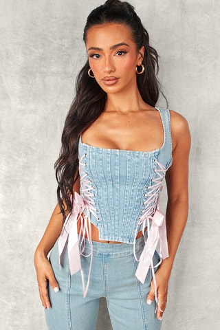 Corsetto in jeans - Celeste