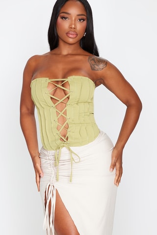 Top bustier - Verde oliva