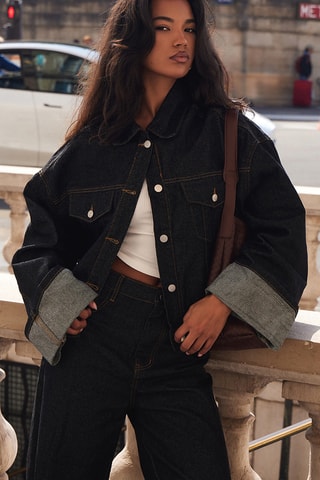 Casaco de ganga - Azul-noite