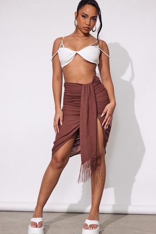 Gonna taglio dritto - Marrone scuro