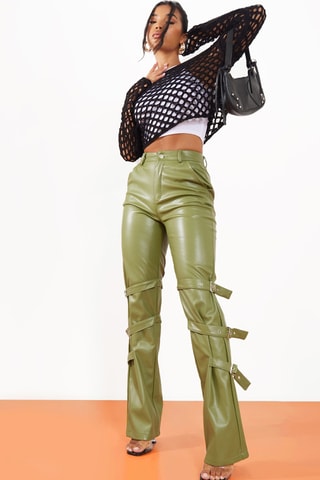 Pantaloni skinny a vita alta - Kaki