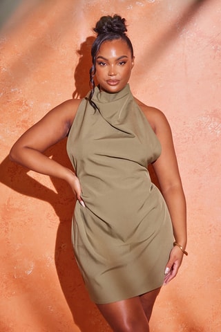 Vestido estilo patinadora - Caqui