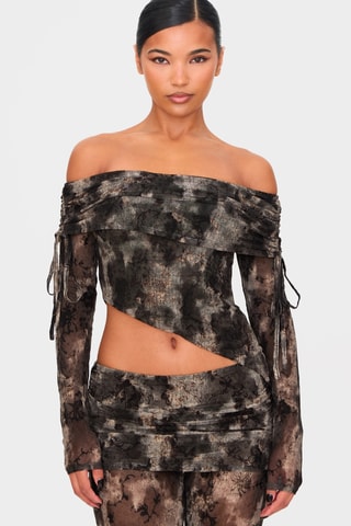 Crop top e pantaloni effetto trompe-l’œil - Antracite