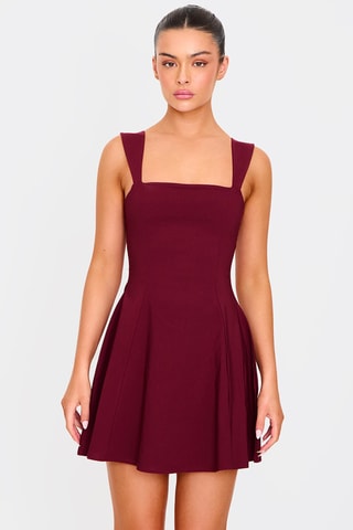 Vestido estilo patinadora - Bordô